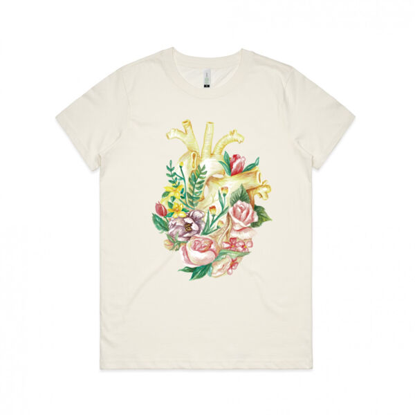 The Heart & Flow of Motherhood - Womens Maple Organic Tee Thumbnail